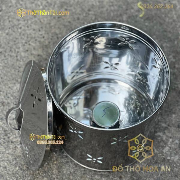 Lò Hóa Vàng Inox Tròn Mỏng Hoa