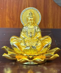 Tượng Phật Quan Âm Bồ Tát Tọa Đài Sen Để ÔTô