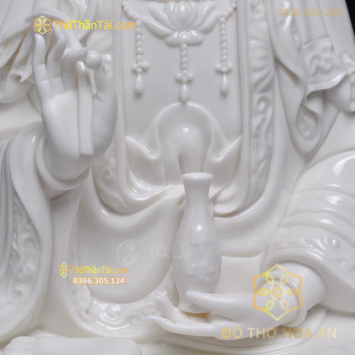 Tượng Phật Bà Quan Âm Đá Bạch Ngọc