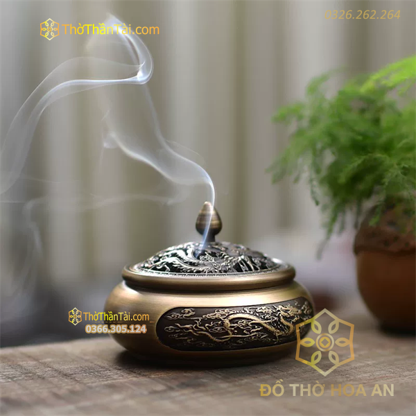 Đốt Trầm Nắp Dáng Bẹt Hiện Đại