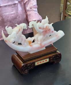 Song Tượng Cát Tường Như Ý Bạch Ngọc