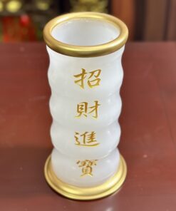 Ống Hương Lưu Ly Trắng Bọc Đồng