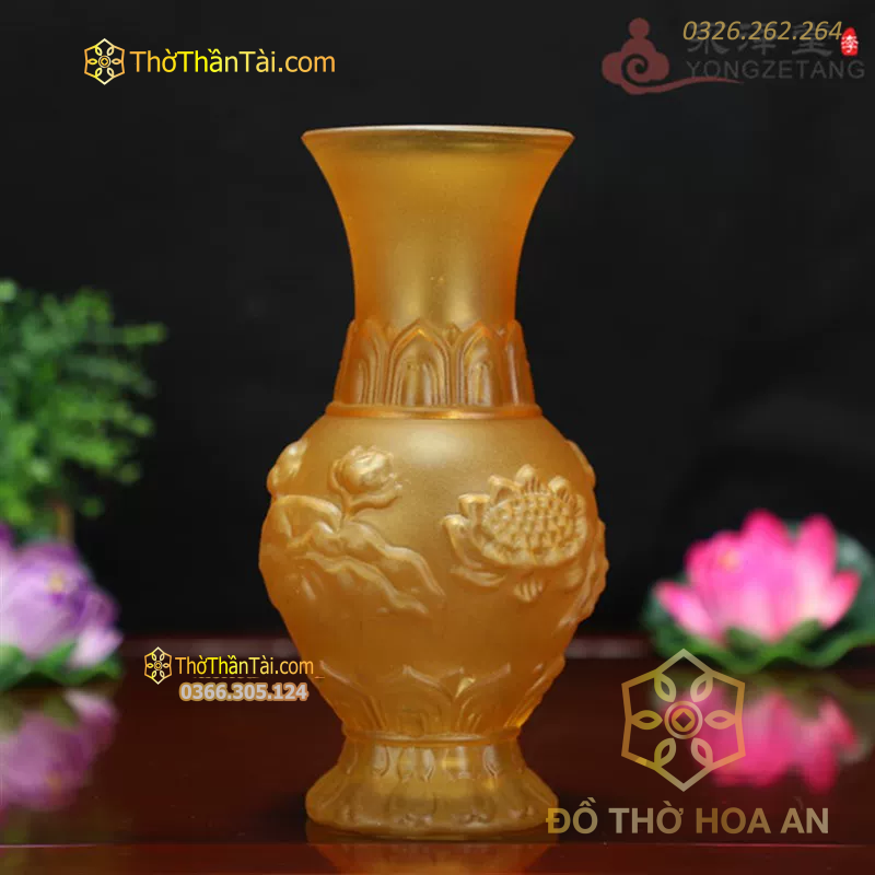 Lọ Hoa Lưu Ly Vàng