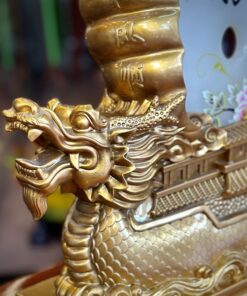 Thuyền Rồng Đồng Điếu Vàng Đồng