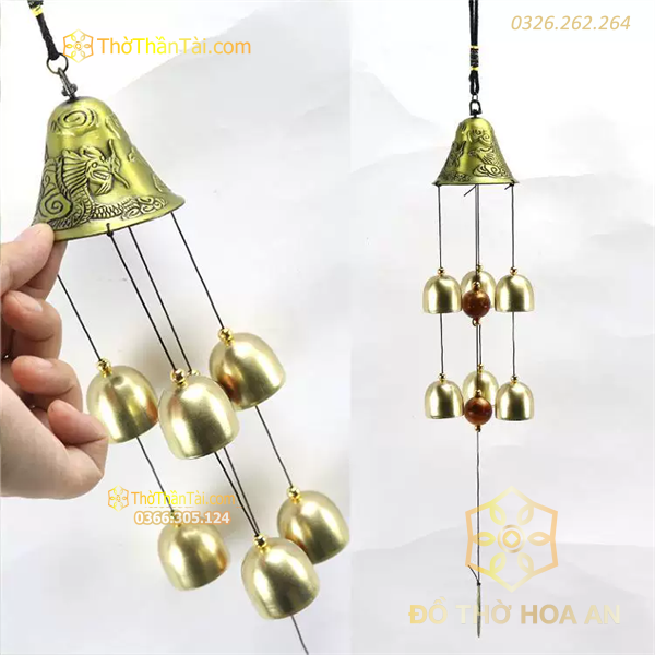 Chuông Gió Treo Đồng Rồng Phượng