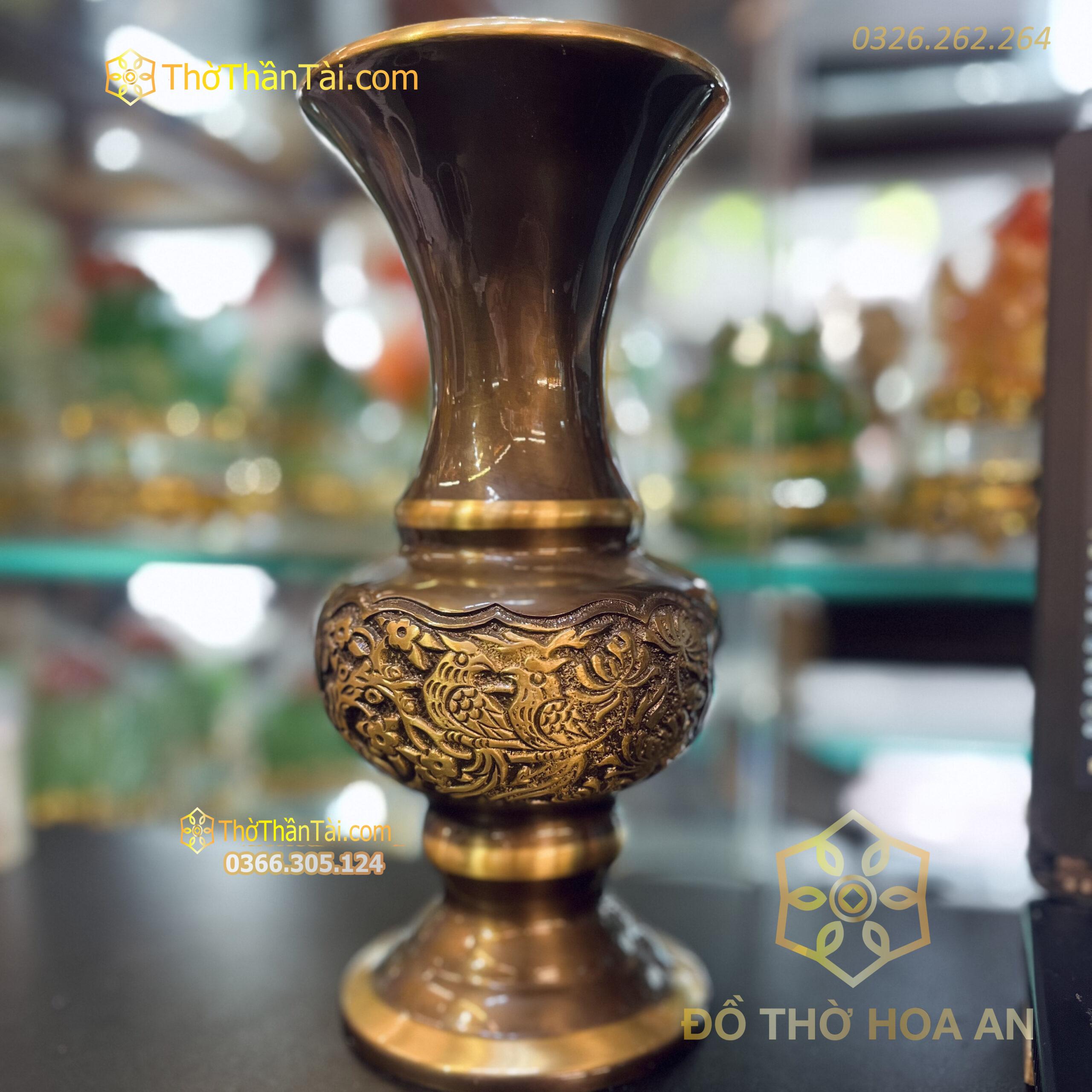 Lọ Hoa Đồng Hun Phình Cúc