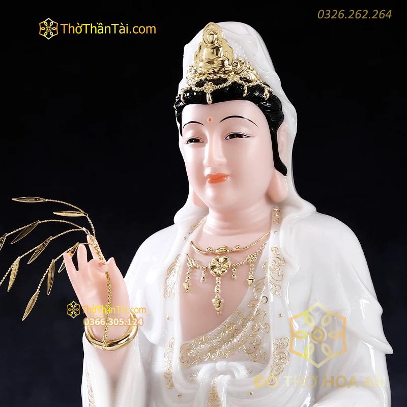 Tượng Quan Âm Đá Trắng 2401