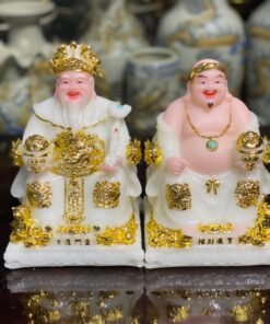 Tượng Thần Tài Thổ Địa Phú Quý Bột Đá Trắng