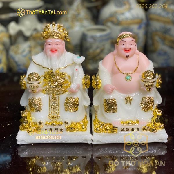 Tượng Thần Tài Thổ Địa Phú Quý Bột Đá Trắng