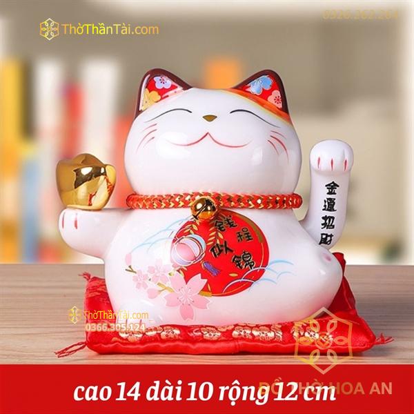 Mèo Thần Tài Maneki Neko Mini 14cm