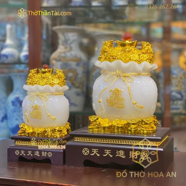 Túi Tiền Vàng Màu Trắng Chiêu Tài