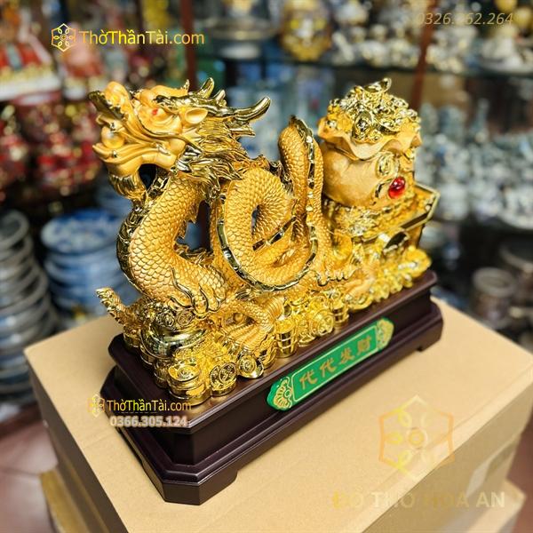 Tượng Rồng Kéo Túi Tiền Tài