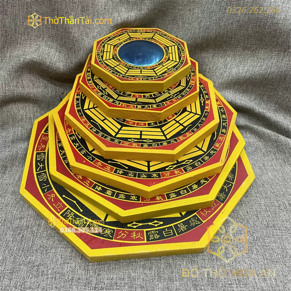 Gương Bát Quái Gỗ Mặt Lồi