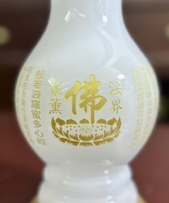 Lọ Hoa Lưu Ly Trắng Bọc Đồng