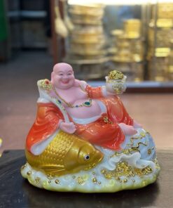 Tượng Phật Di Lặc Cá Bột Đá Đỏ