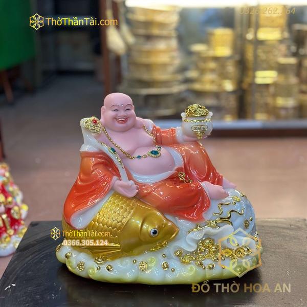 Tượng Phật Di Lặc Cá Bột Đá Đỏ