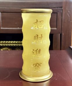 Ống Hương Lưu Ly Vàng Bọc Đồng
