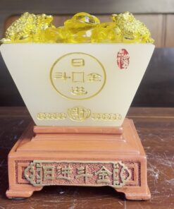 Bồn Tụ Bảo Chiêu Tài Vuông Đá Trắng
