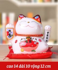 Mèo Thần Tài Maneki Neko Mini 14cm