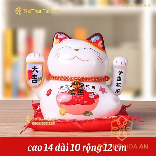 Mèo Thần Tài Maneki Neko Mini 14cm