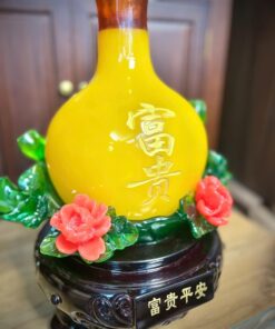 Bình Hút Tài Lộc Như Ý Hoa Mẫu Đơn Màu Vàng