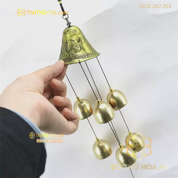 Chuông Gió Treo Đồng Rồng Phượng
