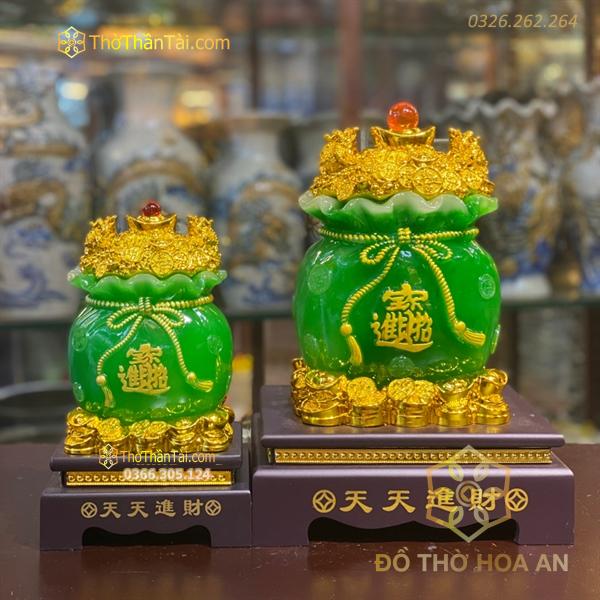 Túi Tiền Vàng Màu Xanh Chiêu Tài