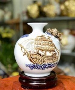 Bình Hút Lộc Thuận Buồm Xuôi Gió Đắp Nổi Mang Lại May Mắn Thu Hút Tài Lộc Trang Trí Nhà Cửa Phòng Làm Việc