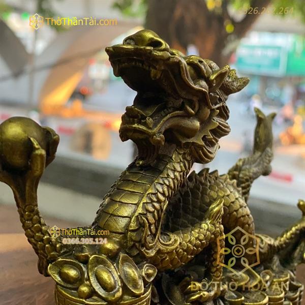 Rồng Đồng cầm Ngọc Bệ Hũ Tiền Vàng