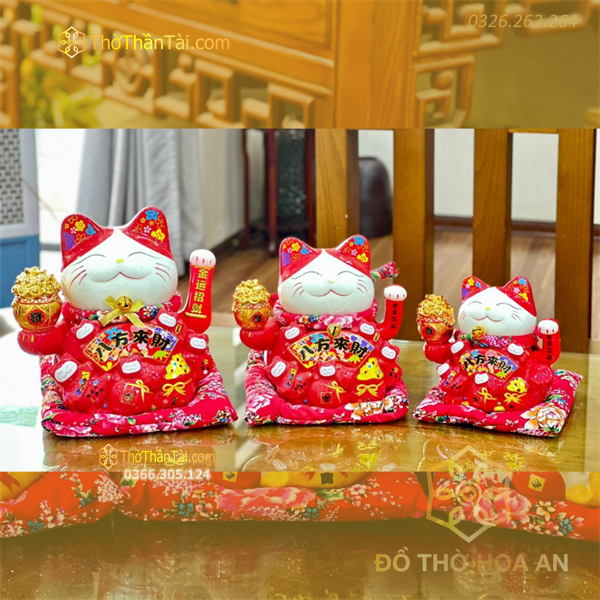 Mèo Thần Tài Đỏ Bát Phương Chiêu Tài