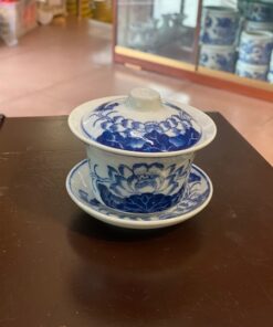Bát Sâm/ Bát Nước Hoa Sen Men Lam