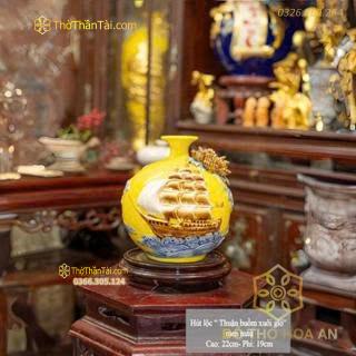 Bình Hút Lộc Thuận Buồm Xuôi Gió Đắp Nổi Mang Lại May Mắn Thu Hút Tài Lộc Trang Trí Nhà Cửa Phòng Làm Việc