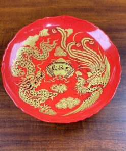 Mâm Bồng Thờ Sứ Men Đỏ Bát Tràng