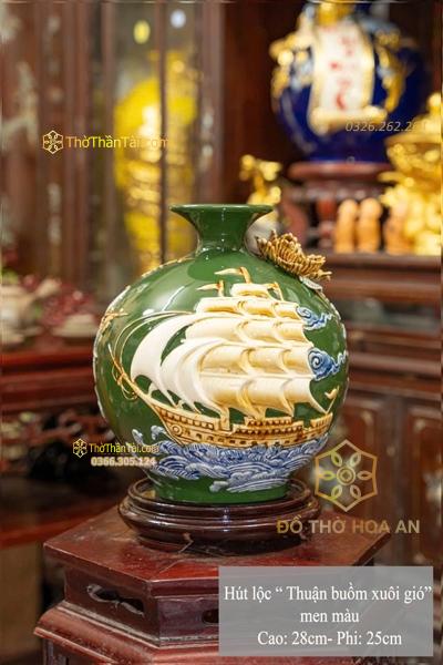 Bình Hút Lộc Thuận Buồm Xuôi Gió Đắp Nổi