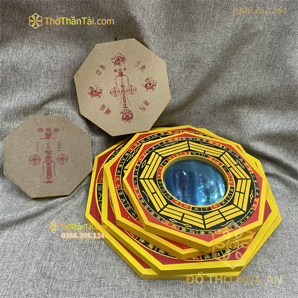 Gương Bát Quái Gỗ Mặt Lồi
