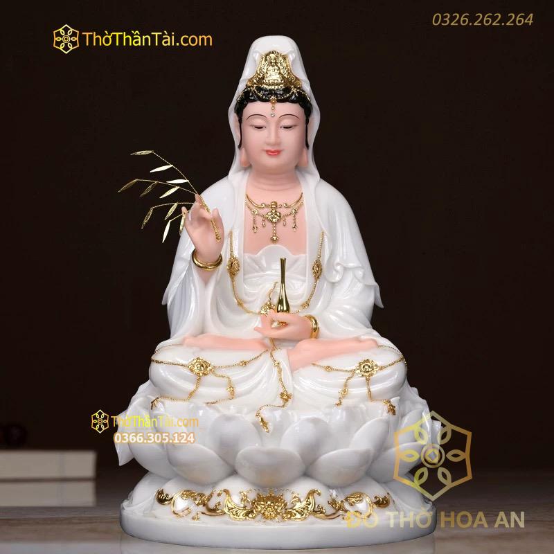 Tượng Quan Âm Đá Trắng 2401