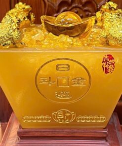 Bồn Tụ Bảo Chiêu Tài Vuông Đá Vàng