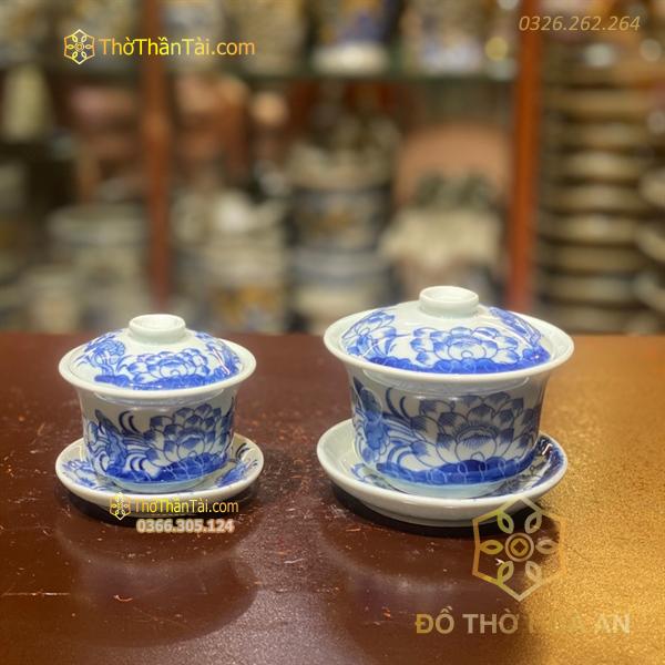 Bát Sâm/Bát Nước Hoa Sen Men Ngọc