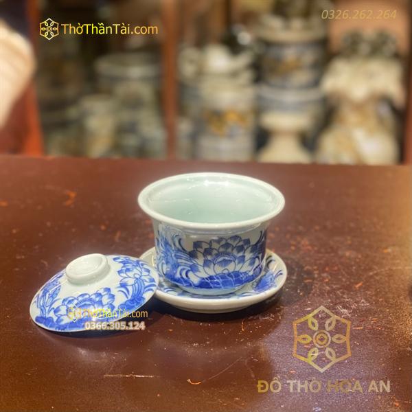 Bát Sâm/Bát Nước Hoa Sen Men Ngọc