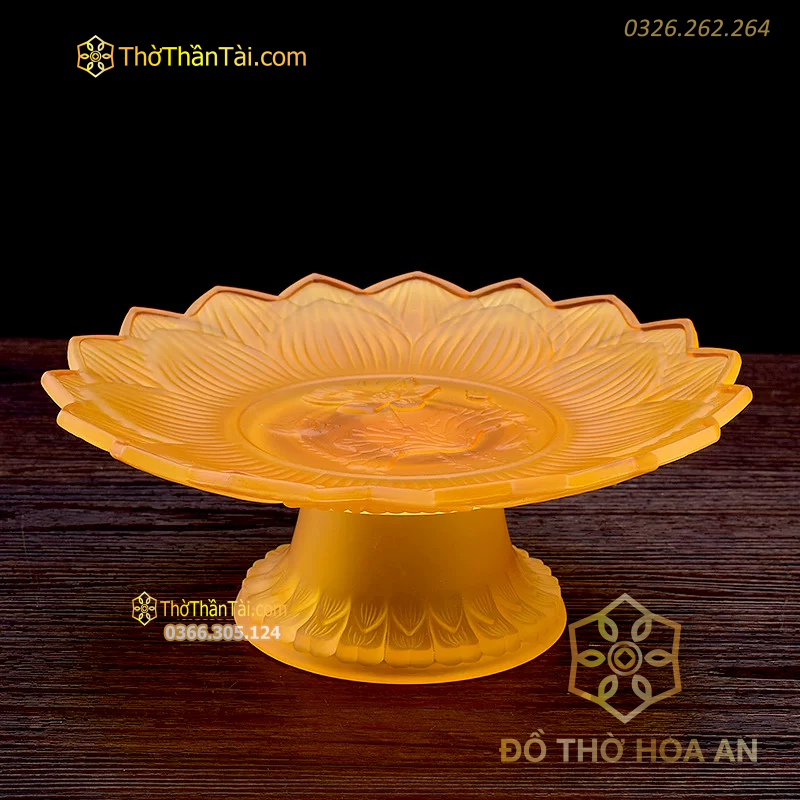 Mâm Bồng Thờ Lưu Ly Vàng
