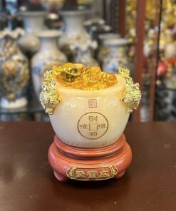 Bồn Tụ Bảo Chiêu Tài Đá Trắng