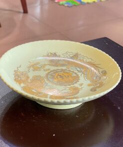 Mâm Bồng Thờ Rồng Phượng Men Vàng Ngà