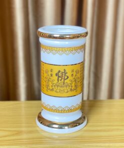 Ống Hương Sứ Bát Nhã Tâm Kinh Vàng