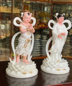 Tượng Tiên Đồng Ngọc Nữ Bột Đá Trắng