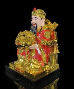 Tượng Thần Phát/ Tượng Thần Tiền Triệu Công Minh Composite Đỏ Ngồi Ngai