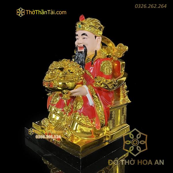 Tượng Thần Phát/ Tượng Thần Tiền Triệu Công Minh Composite Đỏ Ngồi Ngai