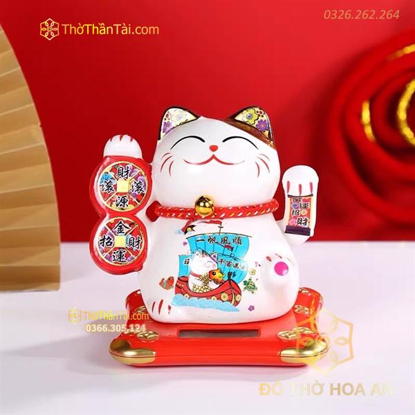 Mèo Thần Tài Năng Lượng 10cm