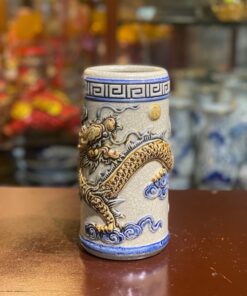 Ống Hương Men Rạn Đắp Nổi