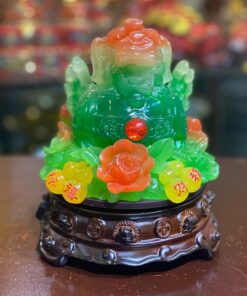 Tỳ Hưu Phong Thuỷ Xoay Đế Gỗ Hồ Lô Xanh