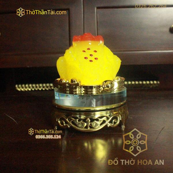 Cóc/ Thiềm Thừ Phong Thuỷ Xoay Đế Kính Vàng Mật Ong
